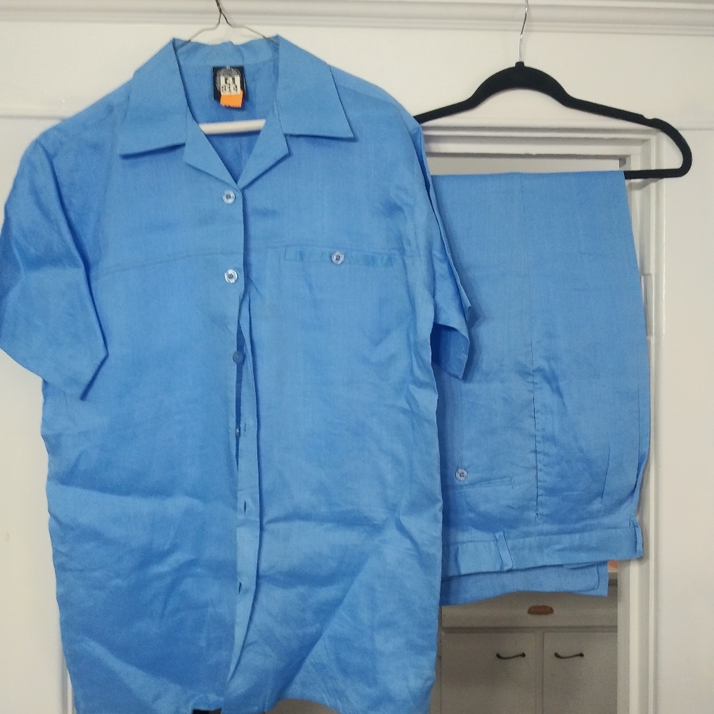 Men's walking linen set pants and shirt size M
